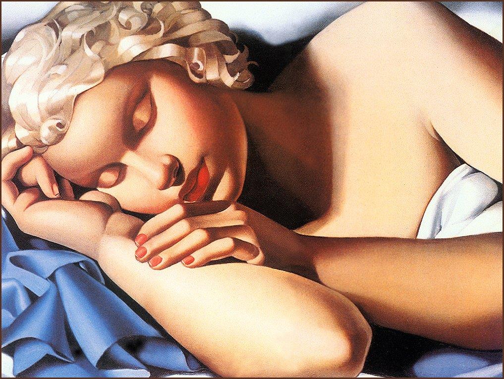 眠っている女性 1935年 現代 タマラ・デ・レンピッカ油絵